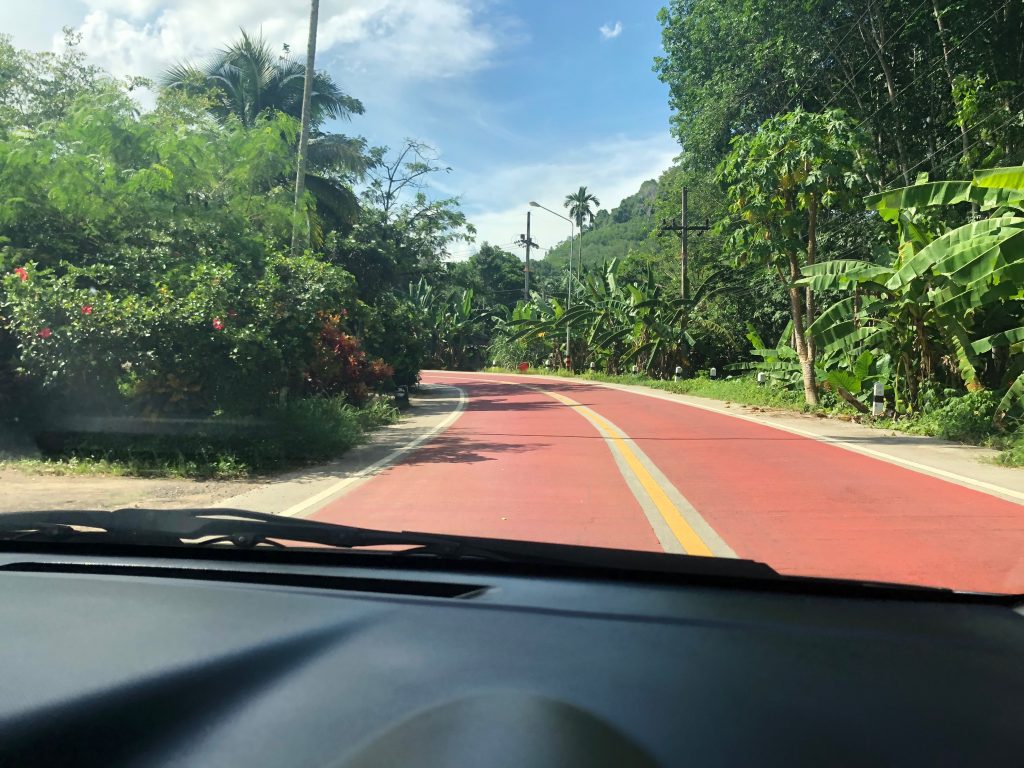A still morning on the road through southern Thailand